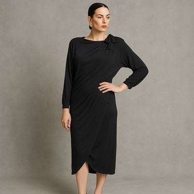 jersey sweater dress Jersey sweater-dress tunic with bright green leaf print – GUNTINA