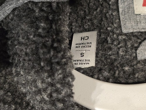 Mens Levi's Sherpa Lined Hooded Knit Bomber Jacket Grey Black Men's Sz Small S I - Picture 10 of 13