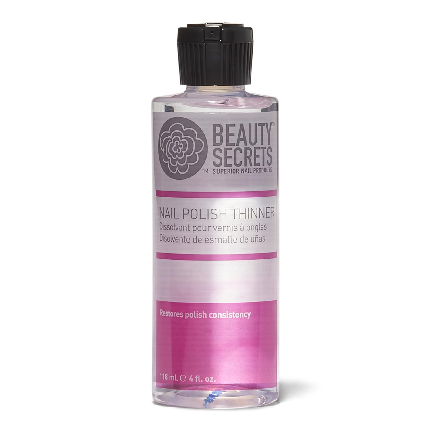 Beauty Secrets Nail Polish Thinner, 4 Fl Oz Pack of 1, Thins Nail Polish for ...