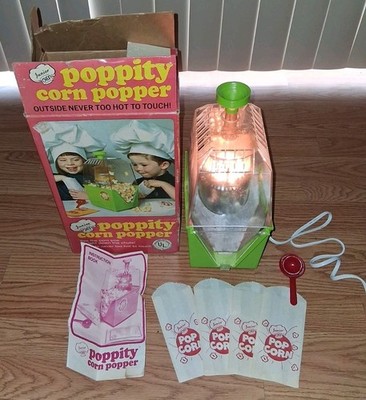 POPPITY CORN POPPER TOY  ️1969  WORKS JUNIOR CHEF MADE USA METAL & PLASTIC VTG