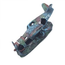 Fish Tank Plane Decor Aquarium Ornament Crashed Fighter Plane Wreck Ruin Craft