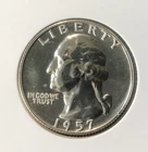 1957 Washington Quarter Proof, 90% Silver, Free Shipping.