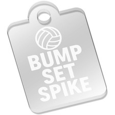 'Volleyball Bump, Set, Spike Design' Acrylic Keyring / Keychains (AK055298)