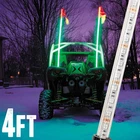 4ft Spiral Flexible LED Whip Antenna for ATV w/Flag 20 Colors Wireless Remote