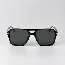 Prada Men Sunglasses Black Green Polarized Pilot PR20YS 1AB03R NEW AUTHENTIC