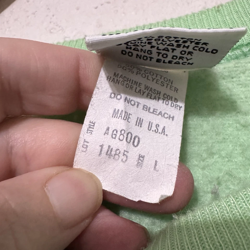 Sudadera Vaqueros Guess Vintage Años 80 Verde Neón Talla Grande Cuello Redondo Foto 4 de 4