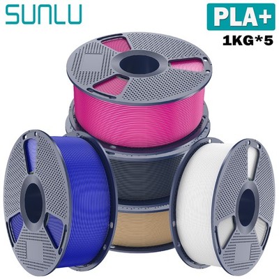SUNLU 5KG PLA Plus 3D Drucker Filament 1,75mm PLA+ 1KG/ROLL +/-0.02mm Mehrfarbig