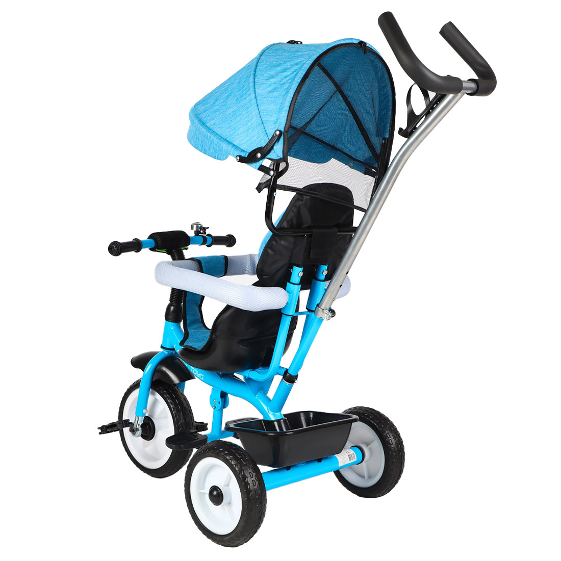 Triciclo FUNNY LT982 Passeggino per Bambini Carrozzina con Tettuccio Parasole foto 5