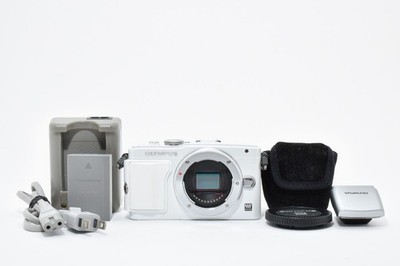 Olympus PEN E-PL6 16.1MP Mirrorless Camera Body White w/ Flash & Case Excellent