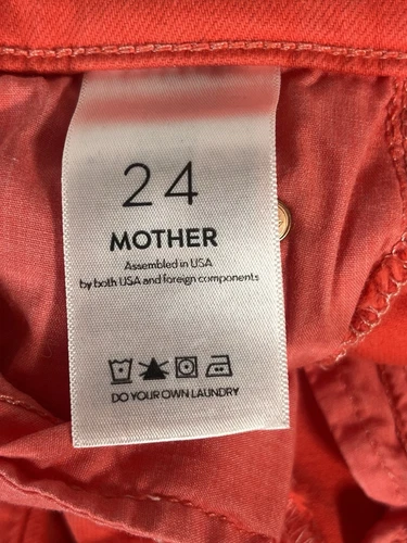 MOTHER Women's Size 24 The Stunner Ankle Fray Play Date Tomato Wash Jeans - Picture 12 of 16
