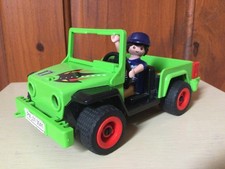 Playmobil Jeep in VGC - Cool Car & Driver - Green Vehicle - 4x4