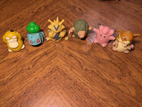 Vintage Pokemon Sliders 1999 Figures Rollers Nintendo Oddzon Inc lot of 6 FM5