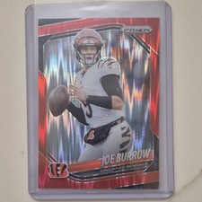 Panini 2025 Prizm Joe Burrow Red Wave Prizm #62 Cincinnati Bengals Football Card