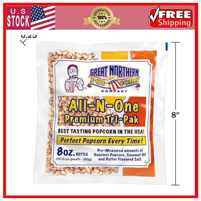 Great Northern Popcorn Tri-Pack 10.75 oz Premeasured for 8-Ounce Poppers 24/Case