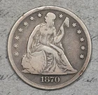 1870-P Seated Liberty Dollar Fine Details Nice Coin! #3FMY