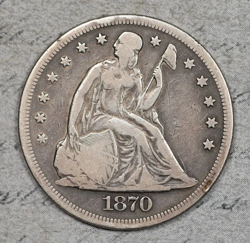 1870-P Seated Liberty Dollar Fine Details Nice Coin! #3FMY