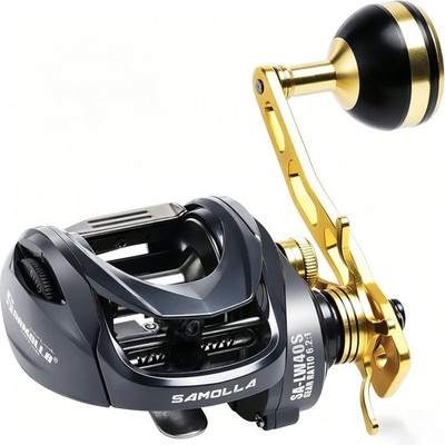 Compact Baitcaster Reel LW40S 9oz Heavy Duty 33 Lb Drag Carbon Fiber 6.2:1 Left