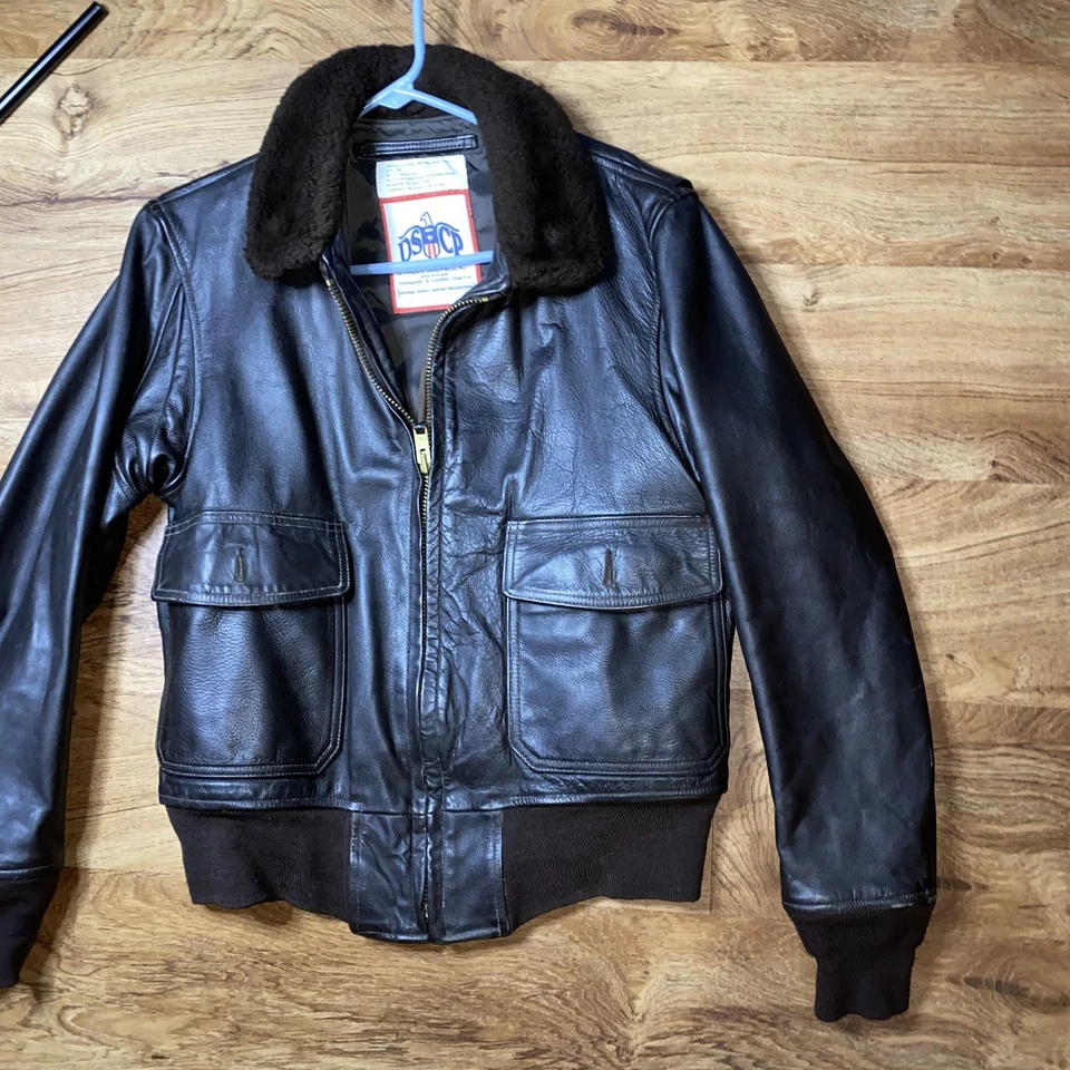 Excelled G-1 Flight Bomber Jacket Mens 40 Brown Leather US Navy DSCP Made USA - Image 3 of 4