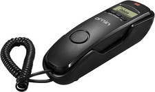 T112 Trimline Corded Telephone with Caller Id Black