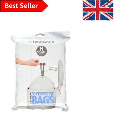 Perfect Fit Müllbeutel H: 30 strapazierfähige Beutel für Küchen- & Büroabfälle, 50-60L
