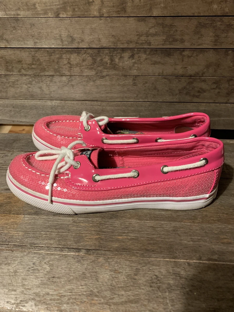 Pink sequin sperrys sale