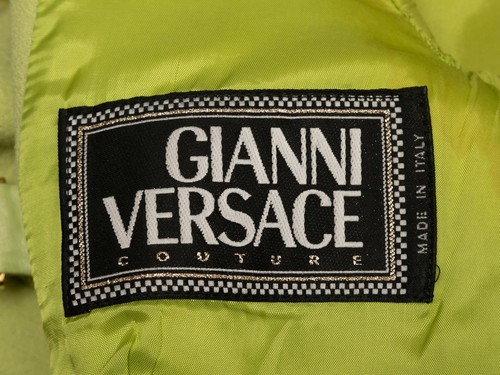 Vintage Lime Green Gianni Versace Couture Fall/Winter 1992 Buckle Skirt Suit 38 - Picture 5 of 7