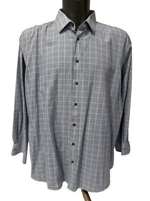 Nordstrom Rack Men s Traditional Fit Shepherds Check Multi Button Up Shirt Sz 18