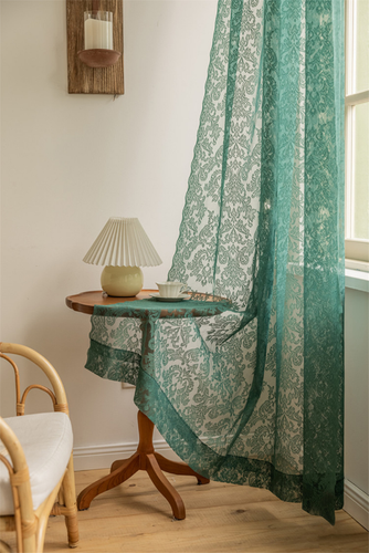 European Green Lace Sheer Curtains Room Princess Window Tulle Curtain Drapes - Afbeelding 8 van 17