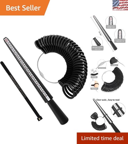 Ring Size Measuring Tools with Mandrel & Adjustable Finger Gauges - Complete Set - 第 1/9 張圖片