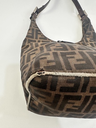 FENDI Zucca Canvas Mamma Baguette Shoulder Bag - Picture 4 of 9