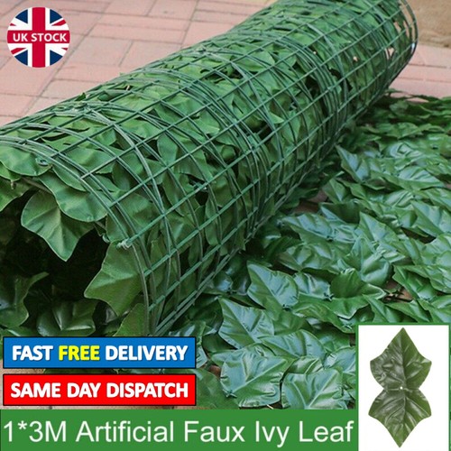 3M Artificial Garden Fence Hedge Ivy Leaf Wall Privacy Balcony
