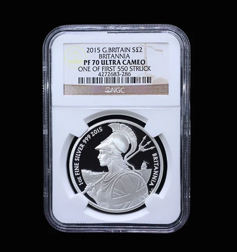 2015 Great Britain £2 Silver Britannia 1 oz. Coin PF 70 Ultra Cameo NGC