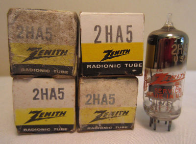 Lot Of 4 Zenith 2HA5 Radionic Electronic Tubes In Boxes NOS