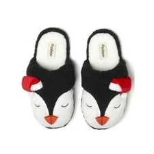 Dearfoams Cozy Comfort Unisex Penguin Critter Fluffy Slippers SZ W 5/6  M 3/4