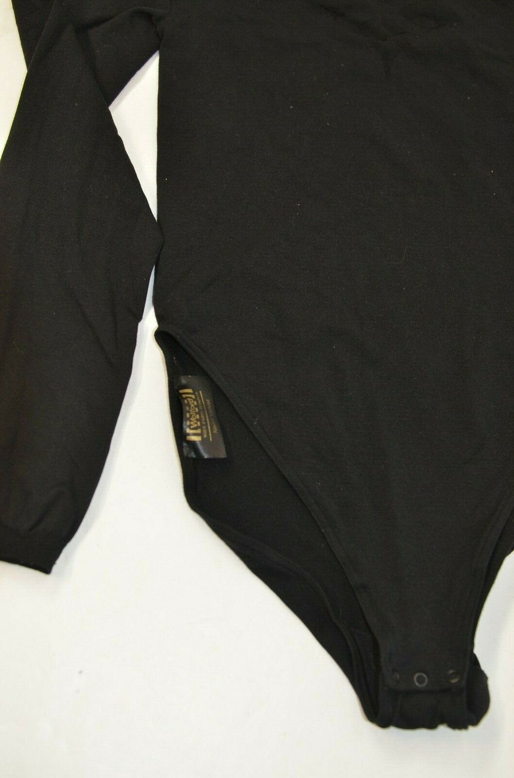 Wolford Women's Bodysuit Size Small Neon Velvet Black Long Sleeve Snaps Austria image 3