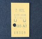 Ancien ticket Métro 1962 UU 325A Paris Railway Tickets 5