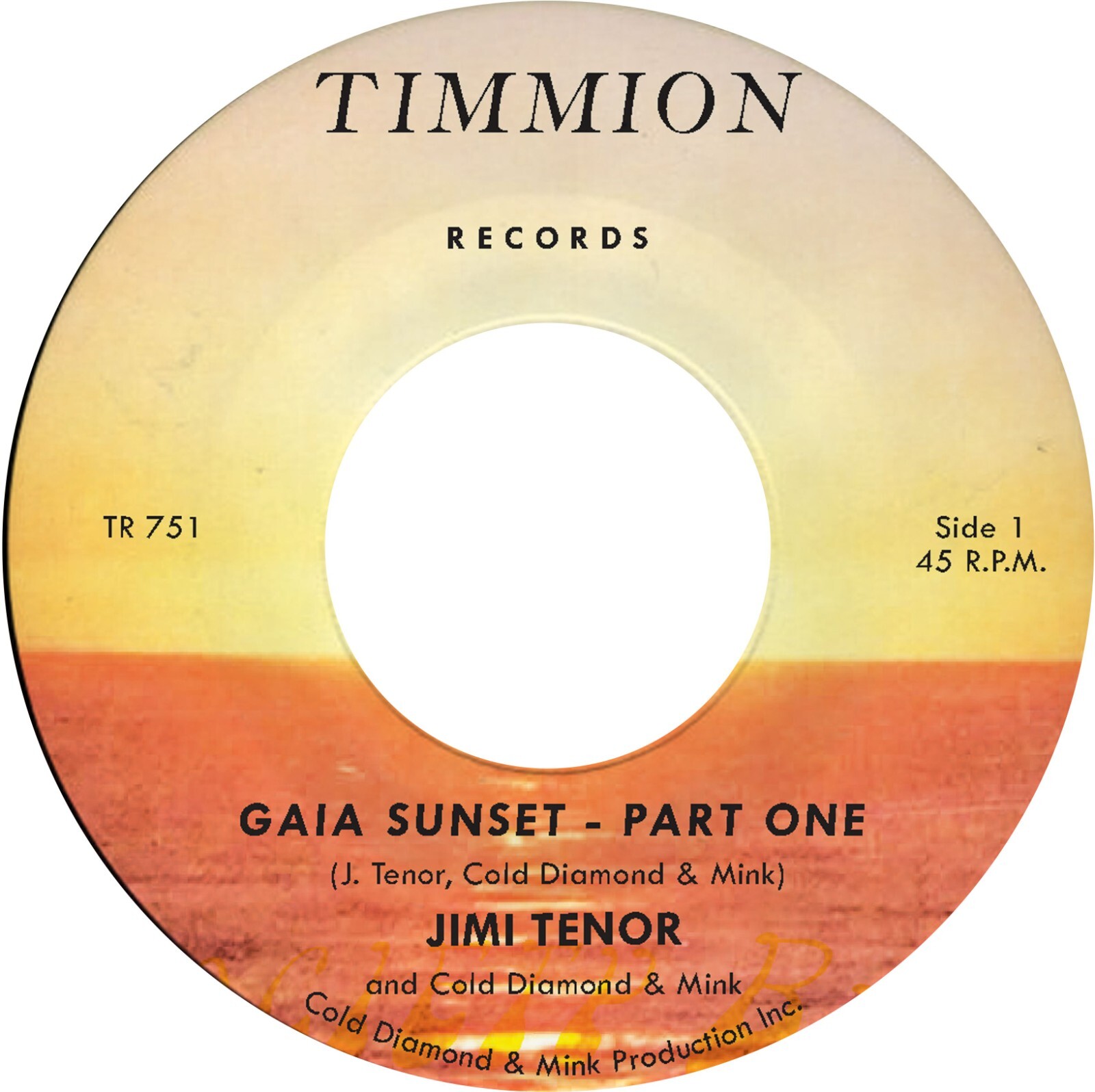 Jimi Tenor & Cold Diamond & Mink - Gaia Sunset (Yellow) TR751C1