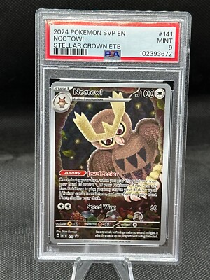 2024 Pokemon SVP EN Noctowl #141 Stellar Crown ETB PSA 9