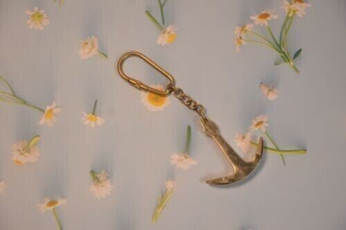 Brass Anchor Keychain - Old Vintage Antique Style - Miniature Nautical Necklace - Afbeelding 5 van 5