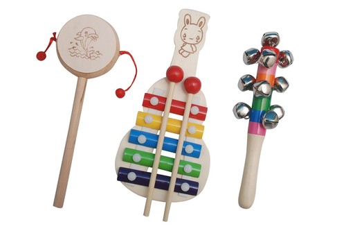 Channapatna Toys Non Toxic Wooden Rattles for Baby/Infants - Set of 3 pcs Gift - Picture 4 of 10