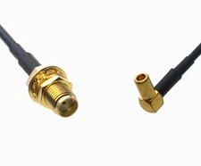 SMA Female Bulkhead to SSMB Female Jack Elbow 0.5~15FT Cable For Antenna Radio