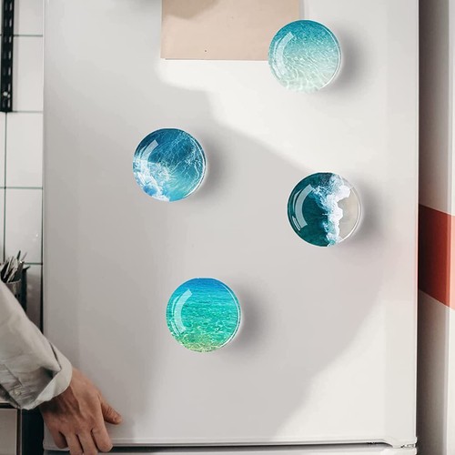 12 Pack Glass Strong Refrigerator Magnets Round Fridge Magnets for Office Locker - Picture 8 of 8