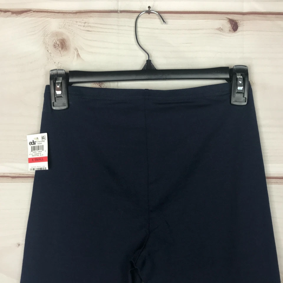 Maison Jules Leggings Womens XS Blue Solid Pull On Mid Rise Ankle Cotton Knit - Image 4 of 4