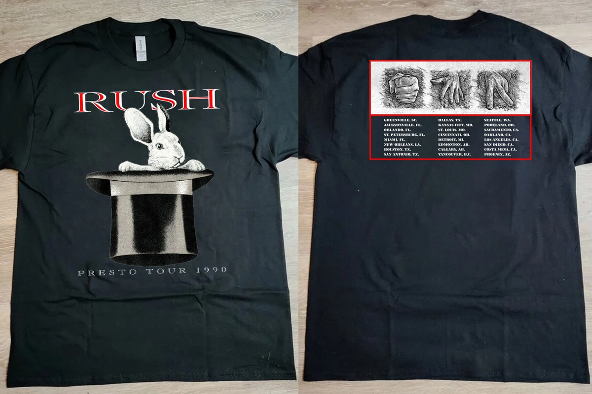 1990 Rush Rabit Presto North America Tour T-Shirt, Rush Band T 