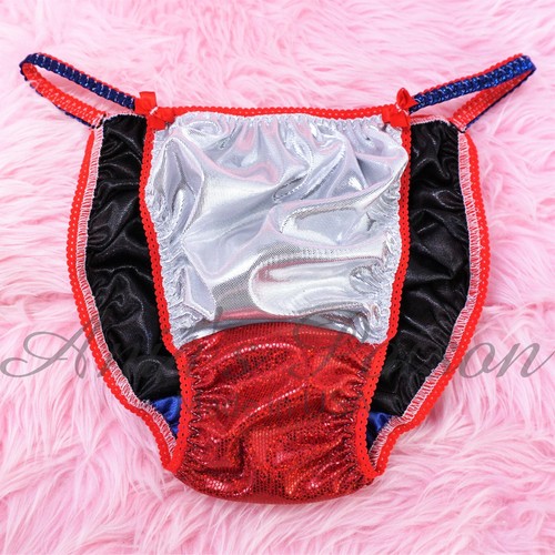 Bragas de lámina satinada para HOMBRE JULIO 4 EE. UU. WETLOOK Sissy cuerda brillante bikini S-2XL - Imagen 2 de 6