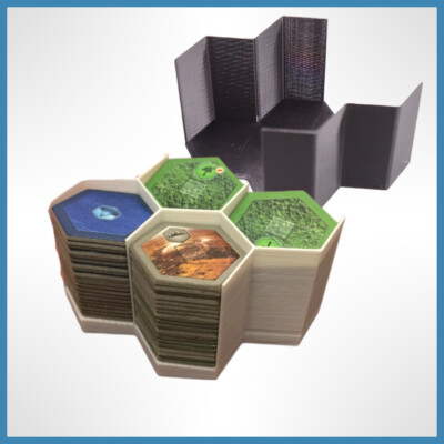 Hextile Token Holder w/ Lid for Terraforming Mars Board Game