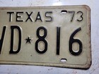 1973 Texas license plate number NVD 816 — photo 3