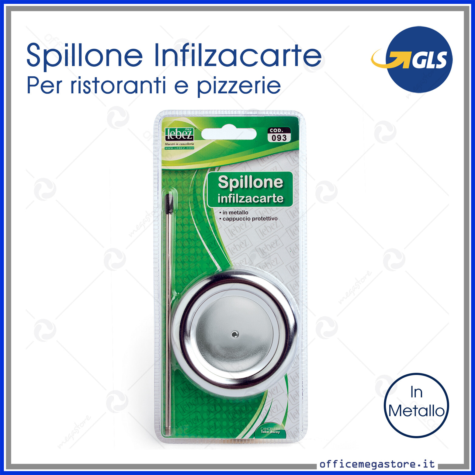 Spillone in metallo infilzacarte scontrini per banco bar pasticceria e pizzeria