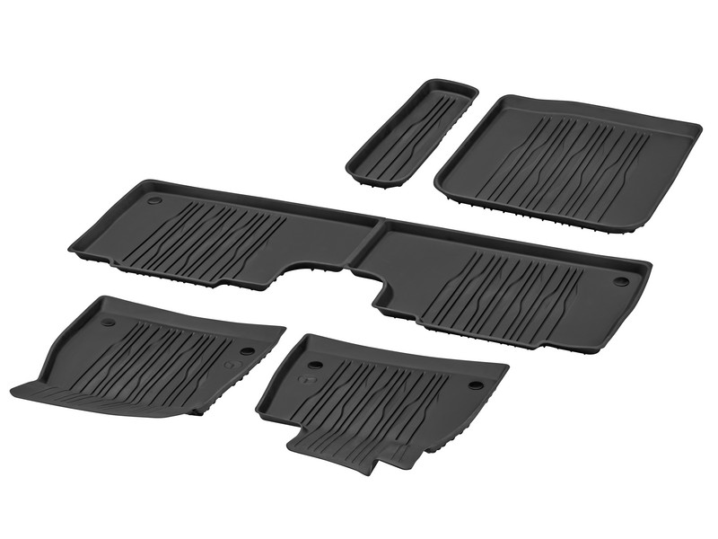 Mercedes Original X296 EQS SUV Rubber Floor Mats 5 Pieces 3rd Row Black LHD New