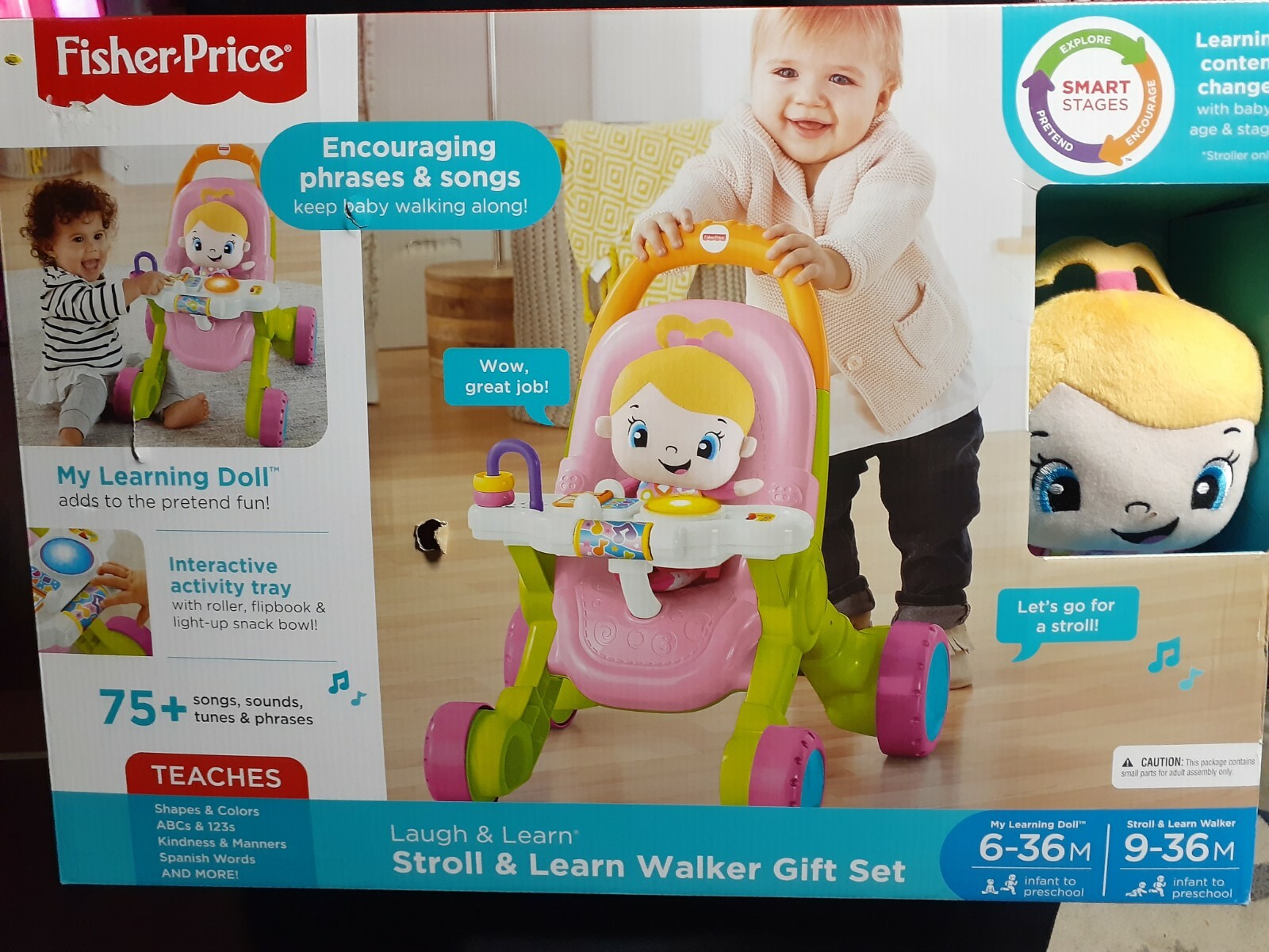 fisher price stroll and learn walker gift set
